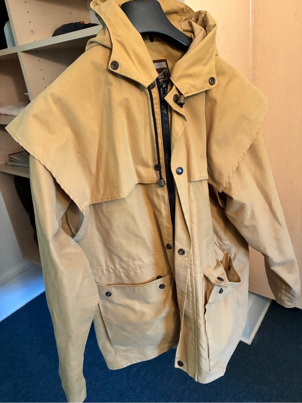 Driza-Bone Bushman Coat Mens S Tan 100% Cotton Made in Australia Hooded